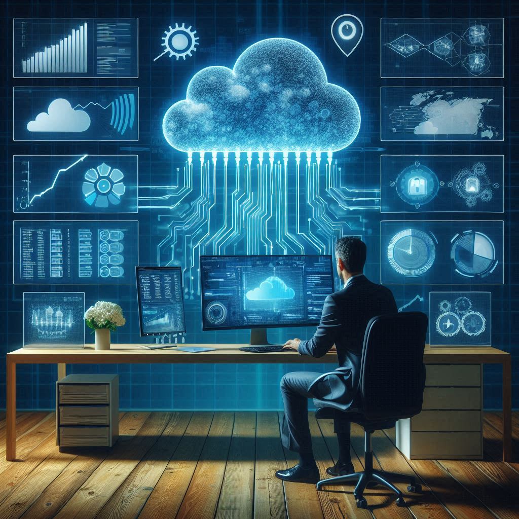 Administración de sistemas Cloud para empresas Especialista gestionando infraestructura Cloud empresarial